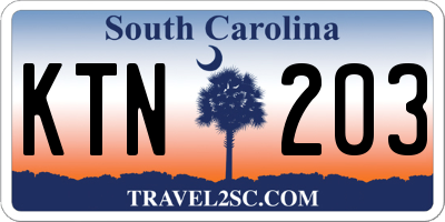 SC license plate KTN203