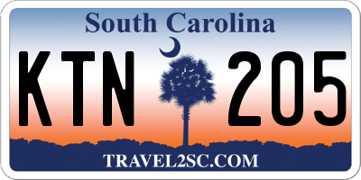 SC license plate KTN205