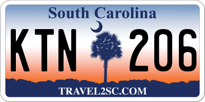 SC license plate KTN206