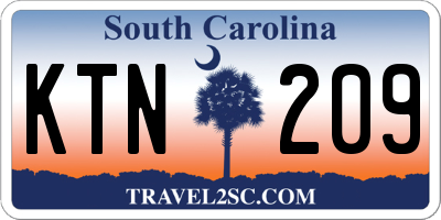 SC license plate KTN209