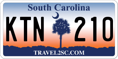 SC license plate KTN210