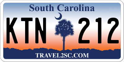 SC license plate KTN212