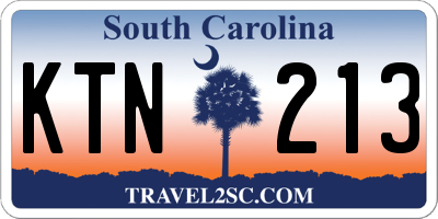 SC license plate KTN213
