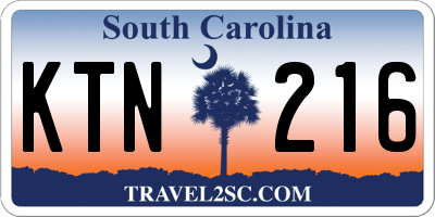 SC license plate KTN216