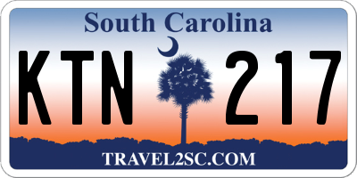 SC license plate KTN217