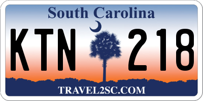 SC license plate KTN218