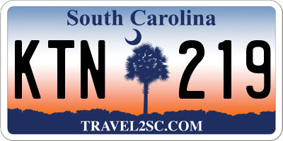 SC license plate KTN219