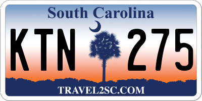 SC license plate KTN275