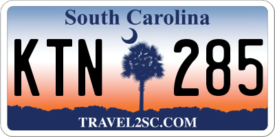 SC license plate KTN285
