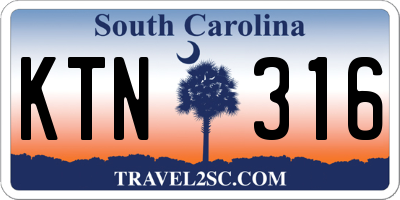 SC license plate KTN316