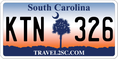 SC license plate KTN326