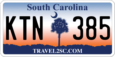 SC license plate KTN385