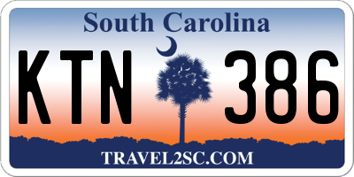 SC license plate KTN386