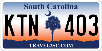 SC license plate KTN403