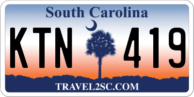 SC license plate KTN419