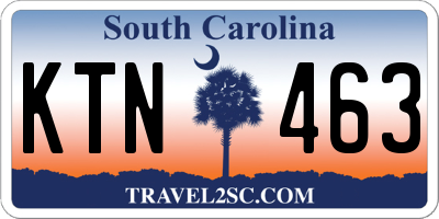 SC license plate KTN463