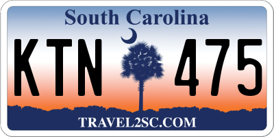 SC license plate KTN475