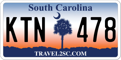SC license plate KTN478