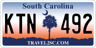 SC license plate KTN492