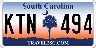 SC license plate KTN494