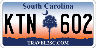 SC license plate KTN602