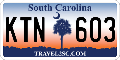 SC license plate KTN603