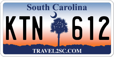 SC license plate KTN612