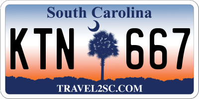 SC license plate KTN667