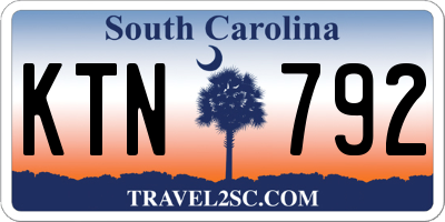 SC license plate KTN792