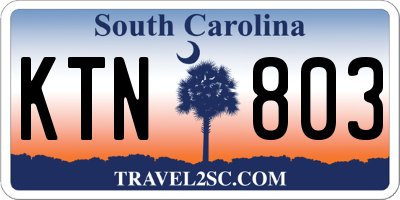 SC license plate KTN803
