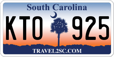 SC license plate KTO925