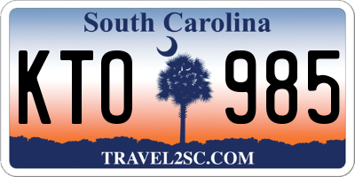 SC license plate KTO985