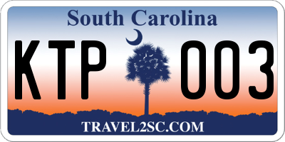 SC license plate KTP003