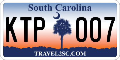 SC license plate KTP007