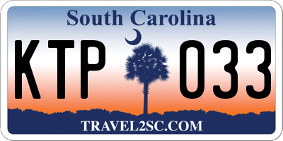 SC license plate KTP033