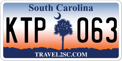 SC license plate KTP063