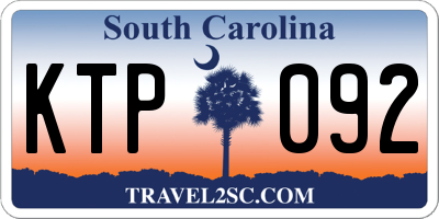 SC license plate KTP092