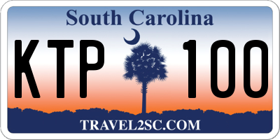 SC license plate KTP100