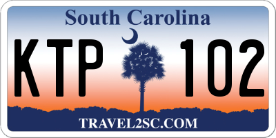 SC license plate KTP102