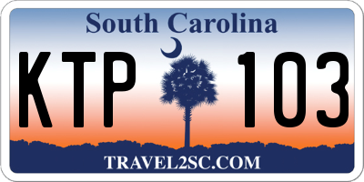 SC license plate KTP103