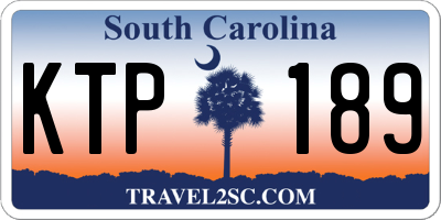 SC license plate KTP189