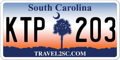 SC license plate KTP203