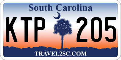 SC license plate KTP205