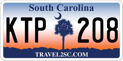 SC license plate KTP208
