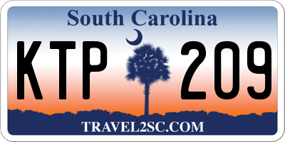 SC license plate KTP209