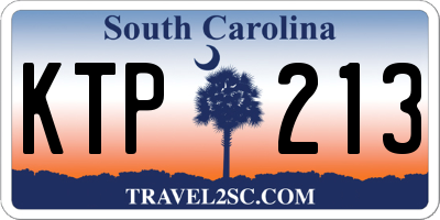 SC license plate KTP213
