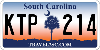SC license plate KTP214