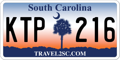 SC license plate KTP216