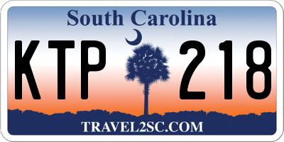 SC license plate KTP218