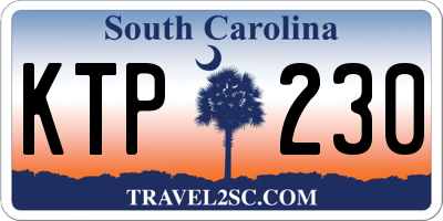 SC license plate KTP230